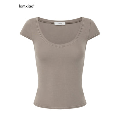 iamxiaa_Wing_Print_Heart_Neckline_Cap_Sleeve_Women&