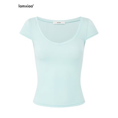 iamxiaa_Wing_Print_Heart_Neckline_Cap_Sleeve_Women&