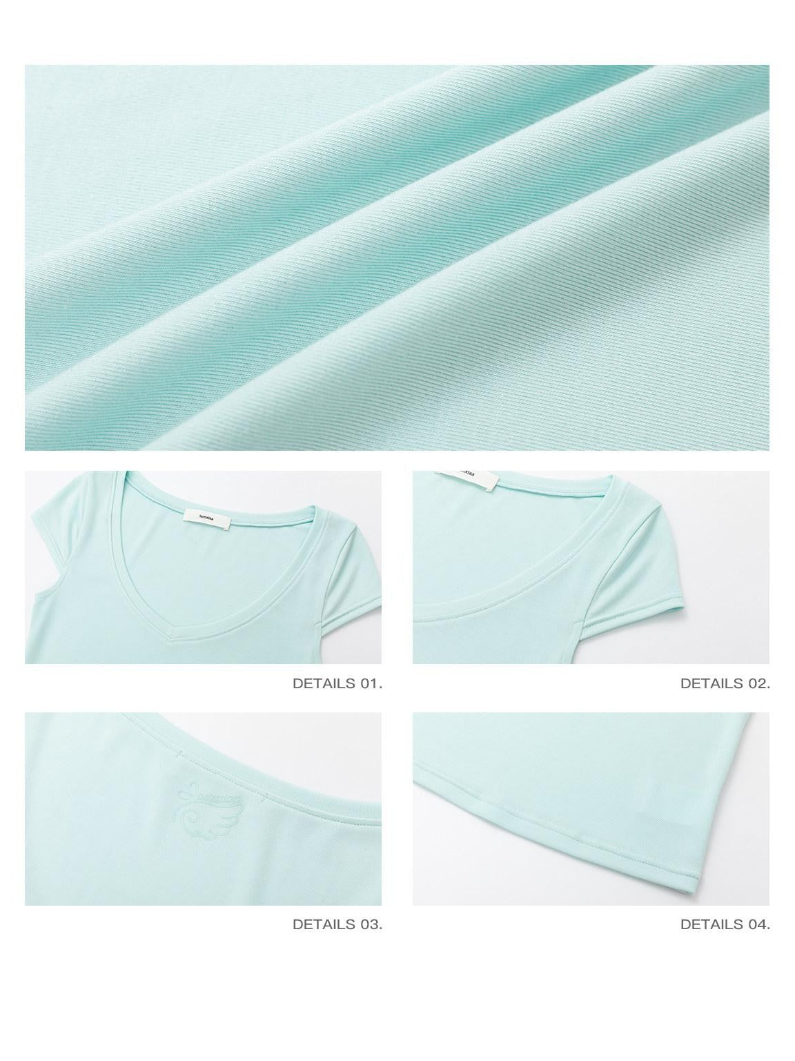 iamxiaa Wing Print Heart Neckline Cap Sleeve Women&