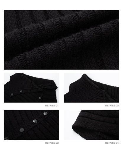 iamxiaa Wrap Shawl Collar Off Shoulder Side Button Women&