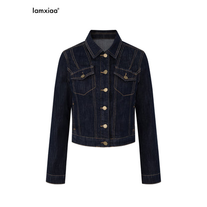 iamxiaa_Yellow_Stitched_Split_Crop_Jacket_Lowrise_Flare_Women&