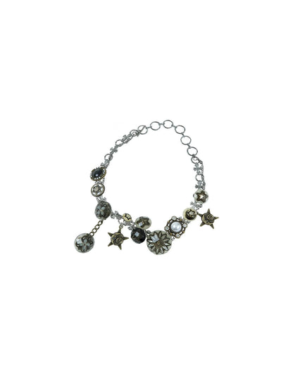 Vintage Punk Star Button Necklace For Women