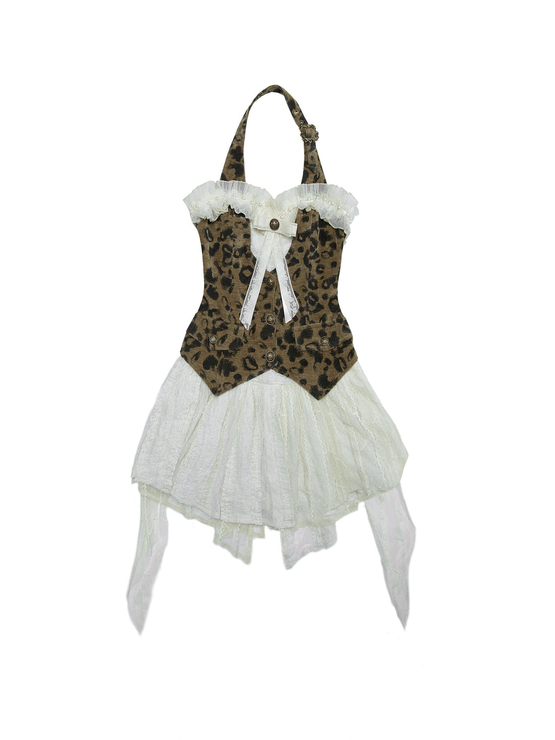 Punk Ballet Leopard Print Asymmetrical Dress