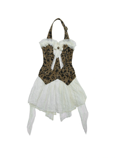 Punk Ballet Leopard Print Asymmetrical Dress