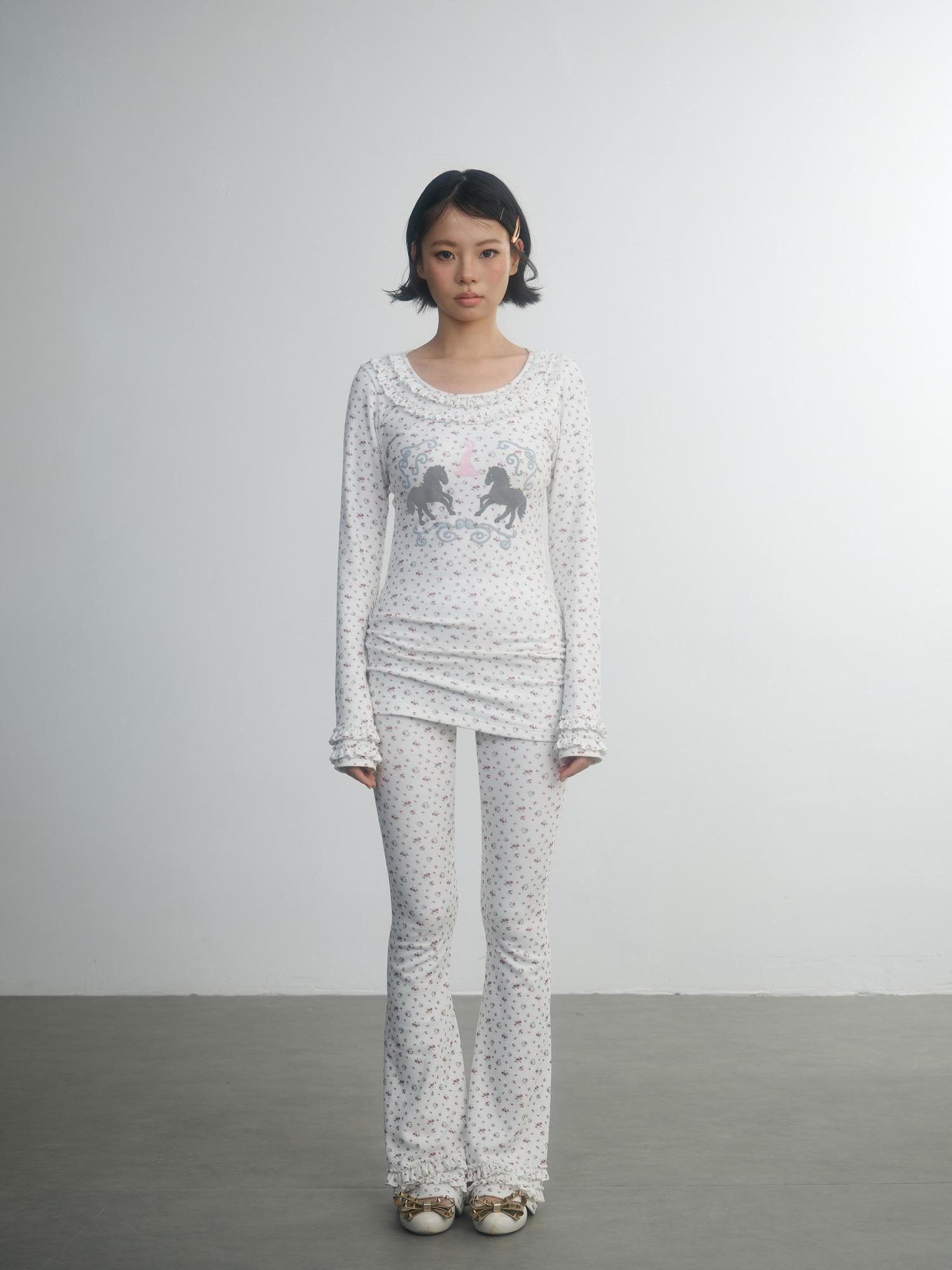 in two twos Derong Allover Floral Micro Flare Women&
