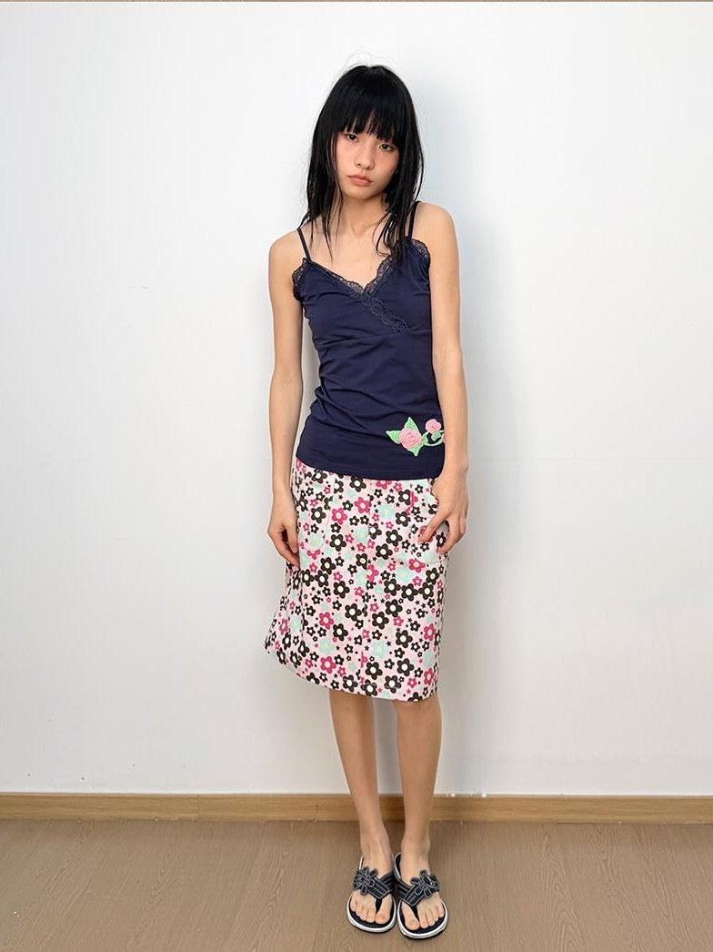 in two twos Ditsy Floral Low Waist Straight Cotton Women&