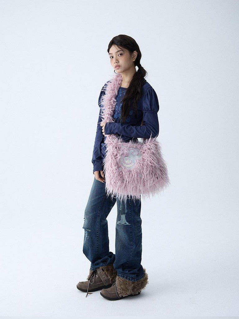 in two twos Fuzzy Large Capacity Crossbody Unique Design Women&