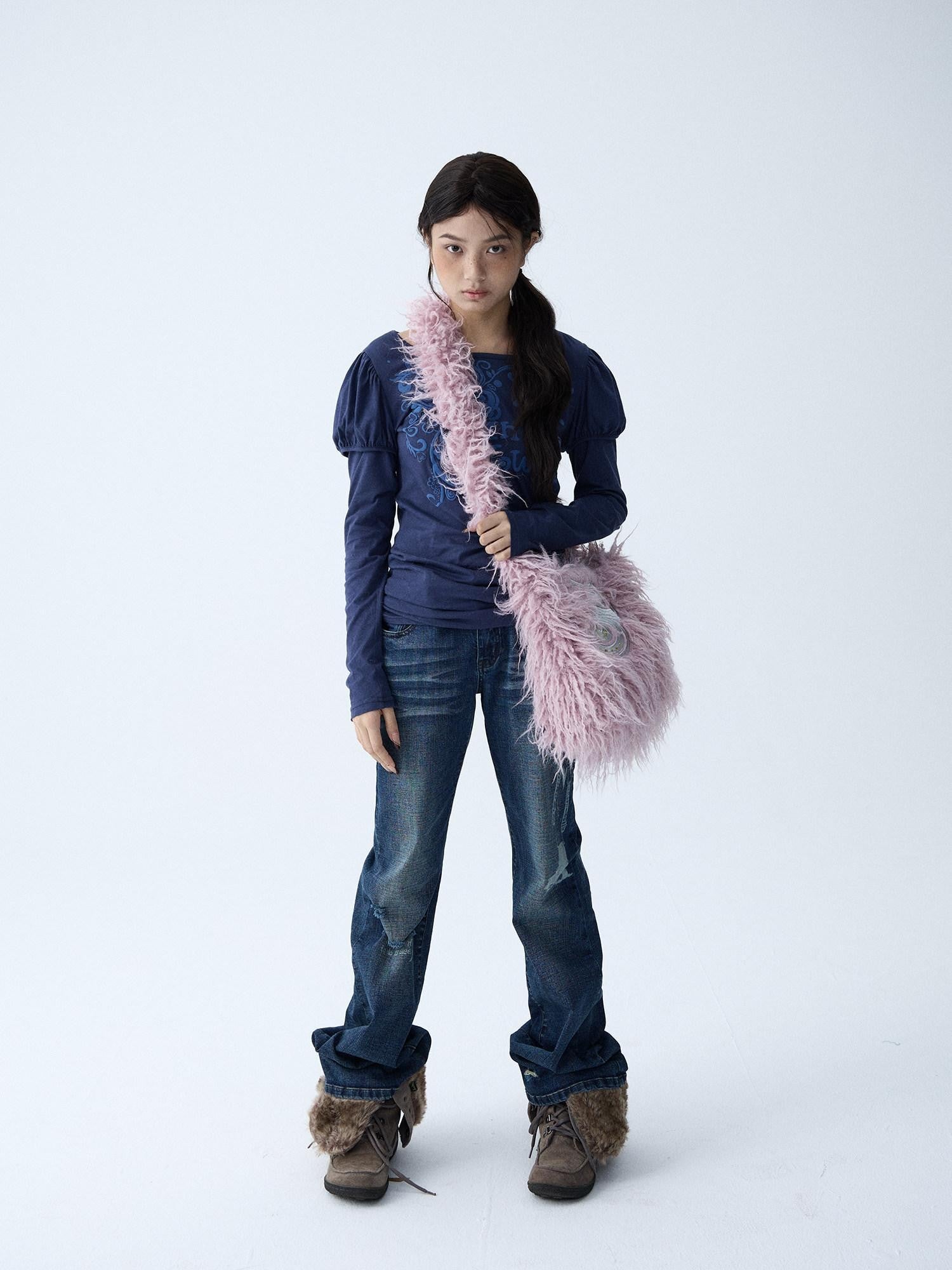 in two twos Fuzzy Large Capacity Crossbody Unique Design Women&