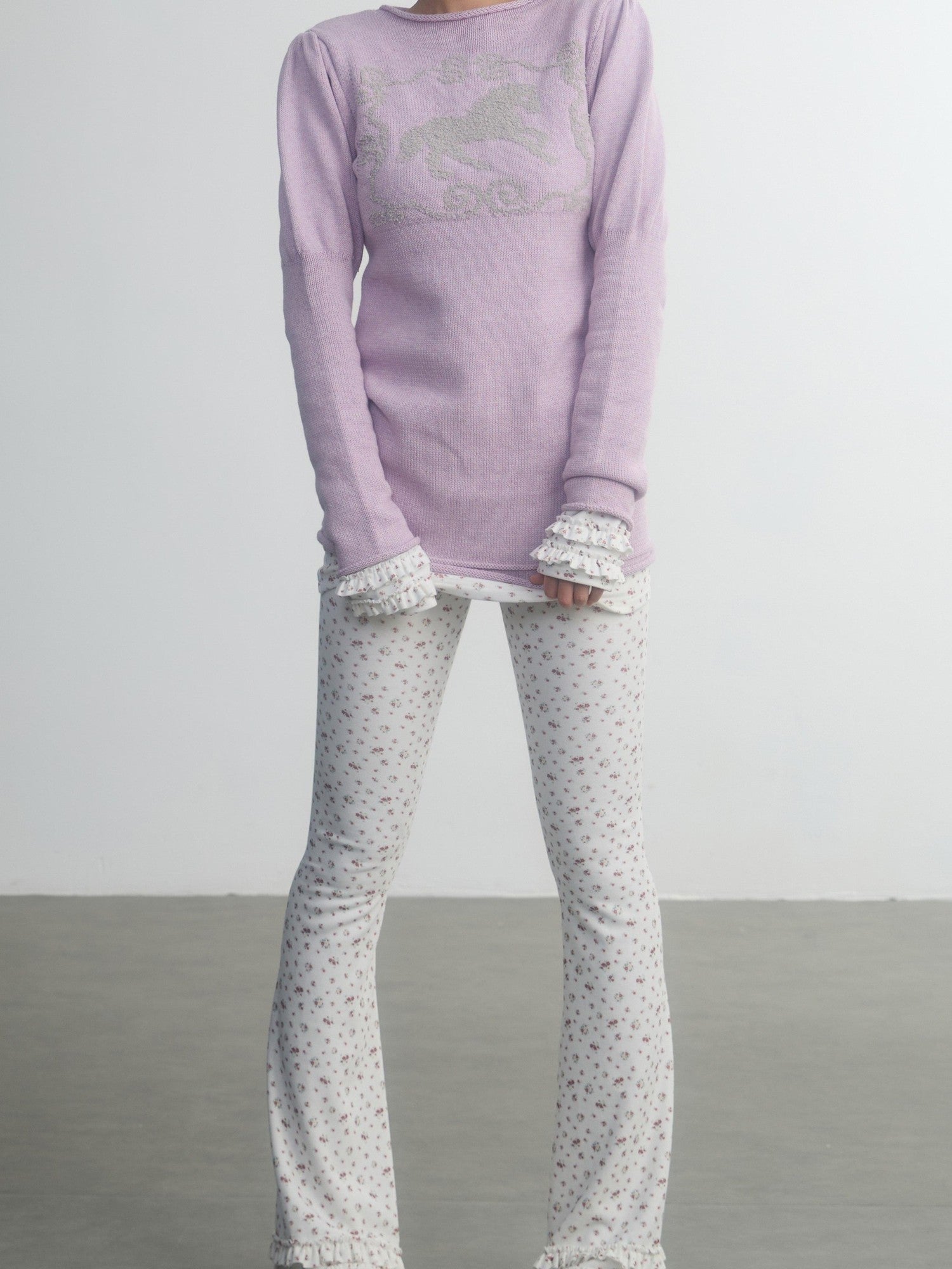 in two twos Lace Floral Pony Wide Neck Women&