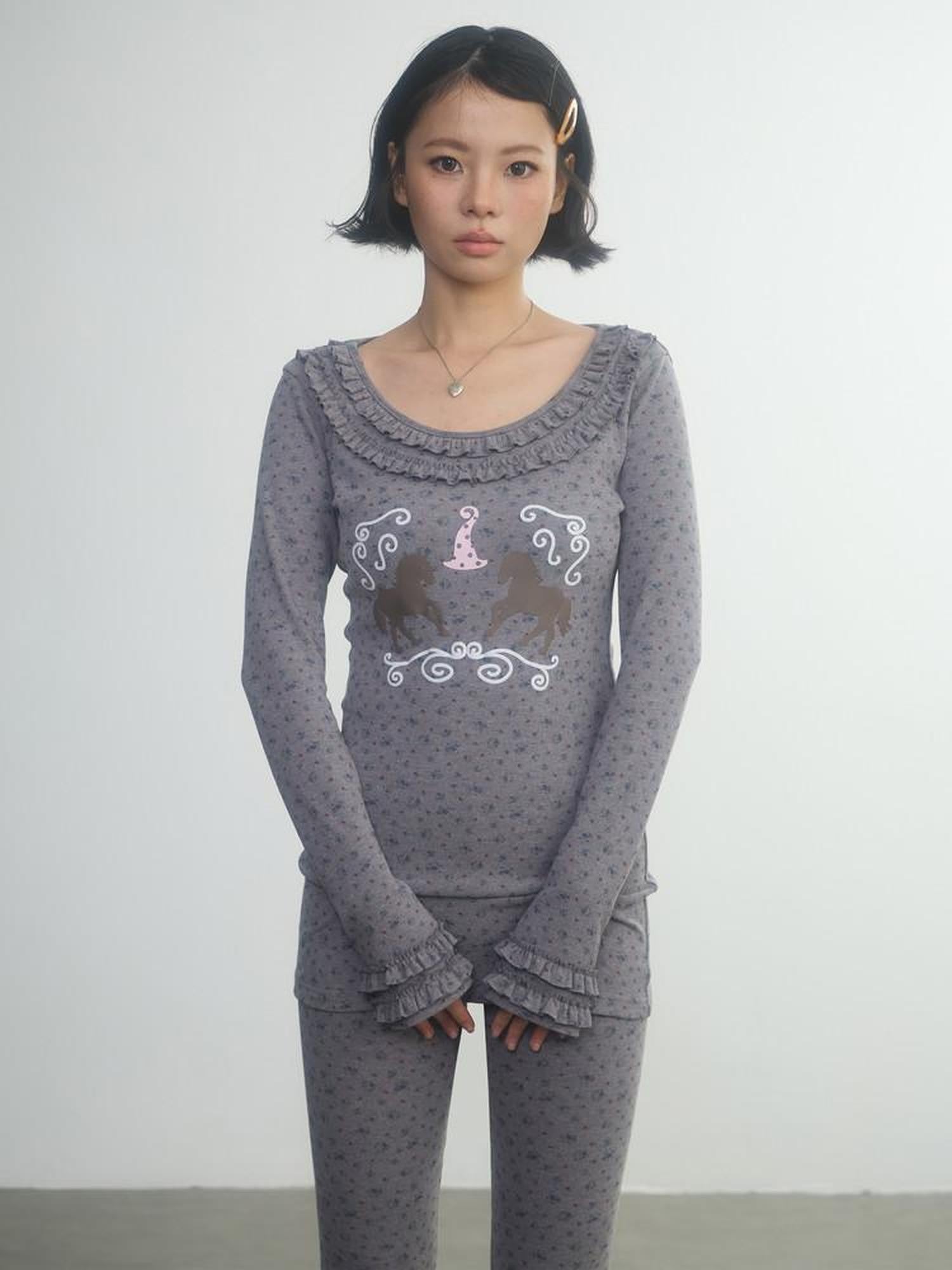 in two twos Lace Floral Pony Wide Neck Women&