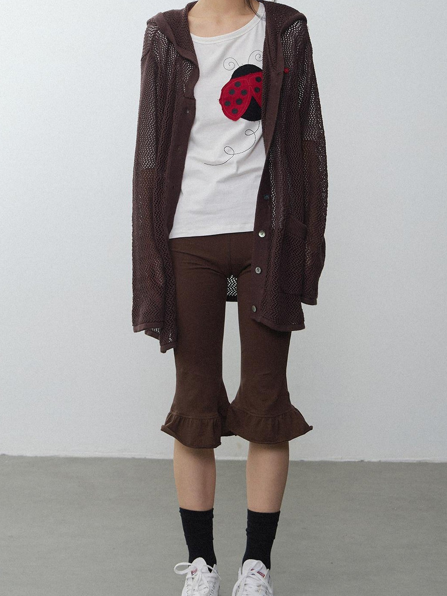 in two twos Ladybug Cutout Hooded Long Sleeve Knit Women&