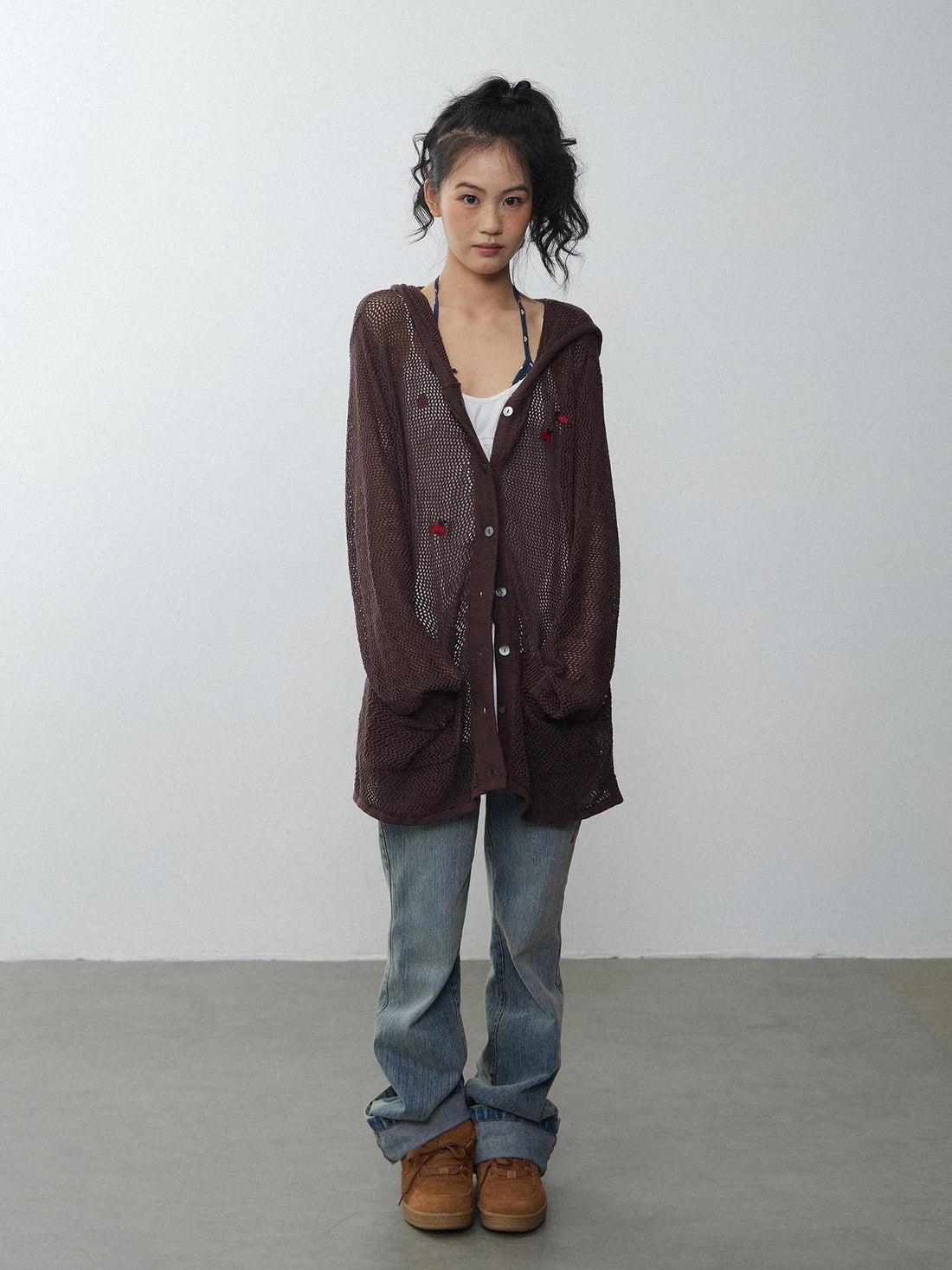 in two twos Ladybug Cutout Hooded Long Sleeve Knit Women&