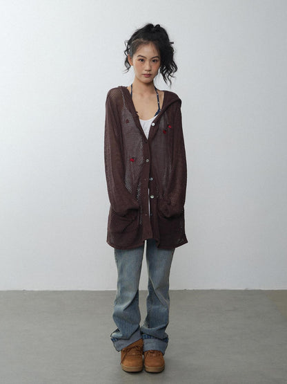 in two twos Ladybug Cutout Hooded Long Sleeve Knit Women&