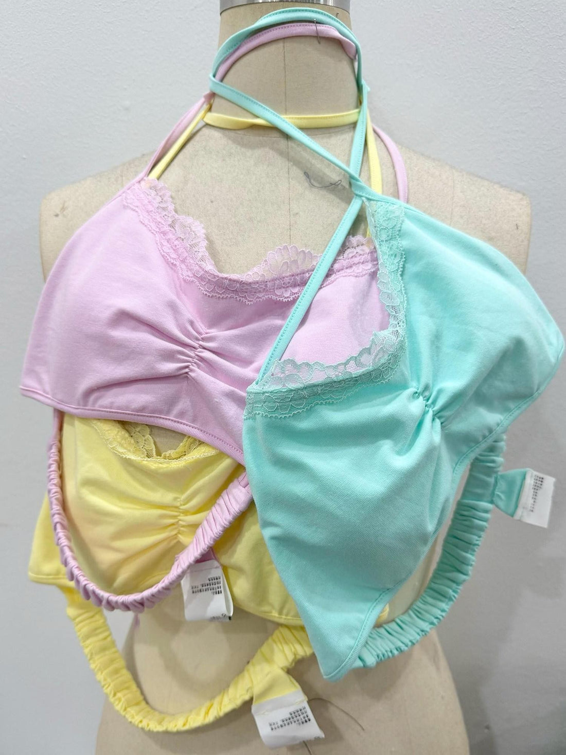 in two twos Mint Green Colorful Lace Halter Women&