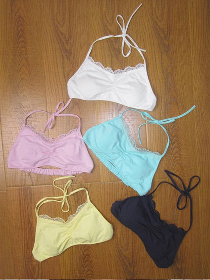 in two twos Mint Green Colorful Lace Halter Women&