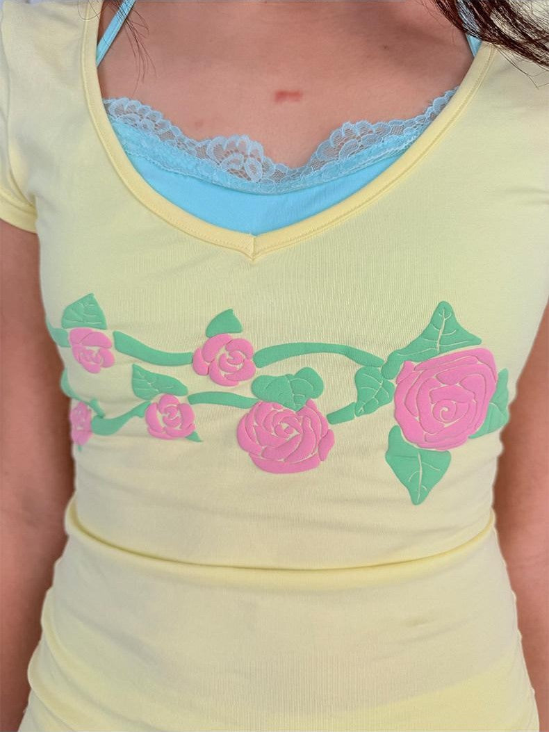 in two twos Mint Green Colorful Lace Halter Women&