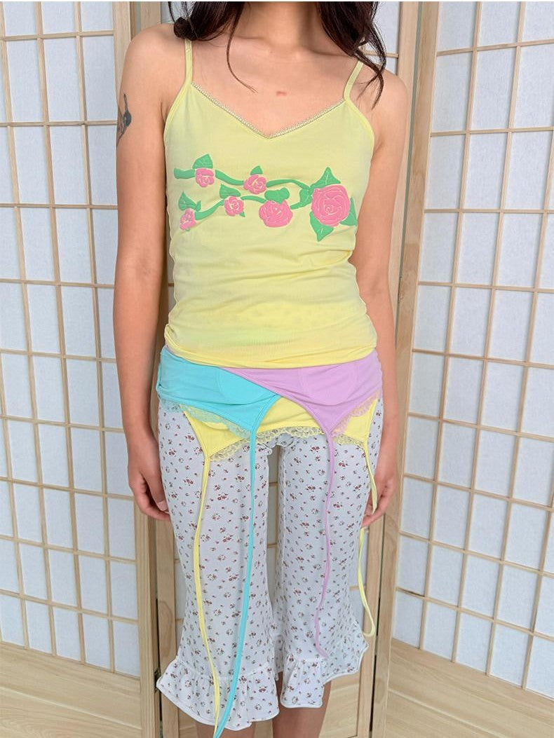 in two twos Mint Green Colorful Lace Halter Women&