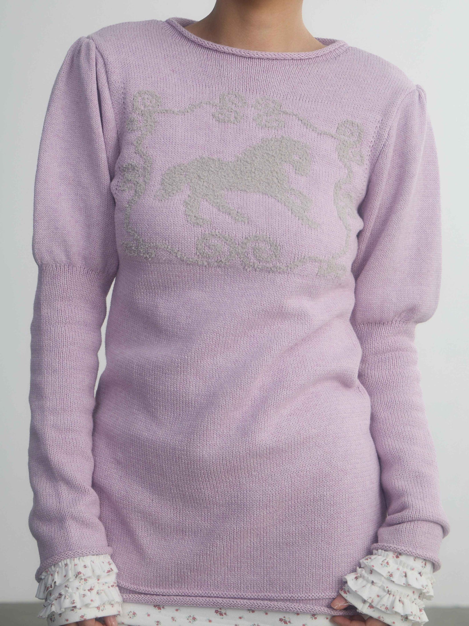 in_two_twos_Pony_Motif_Puff_Sleeve_Faux_Layered_Women&
