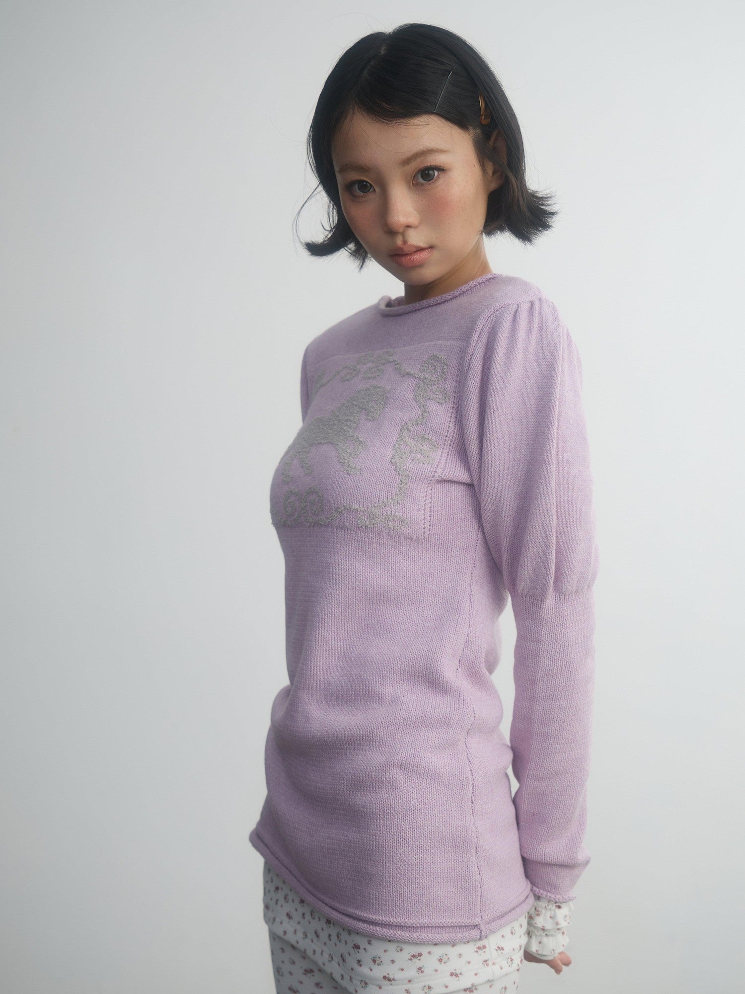 in two twos Pony Motif Puff Sleeve Faux Layered Women&