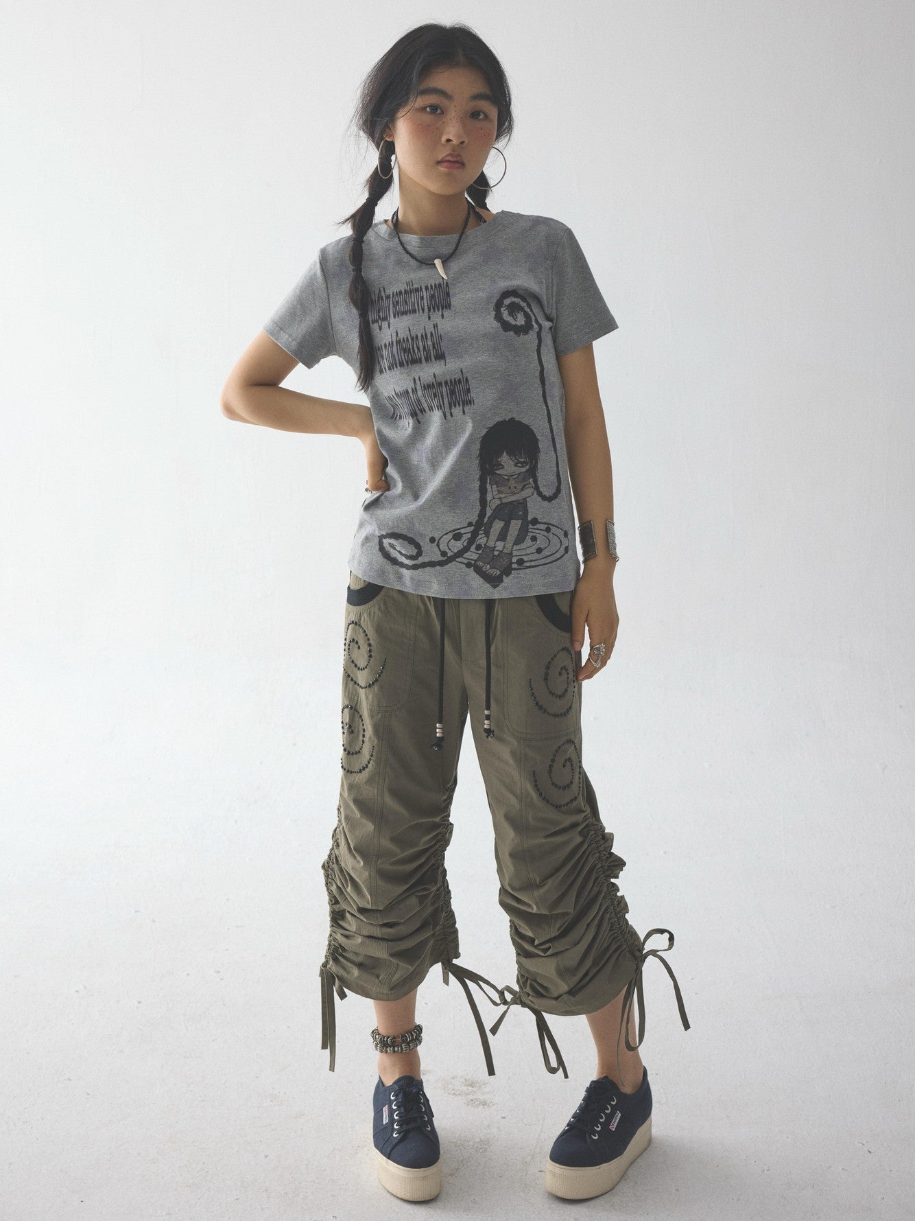 in two twos Rolled Hem Comic Star Print Women&
