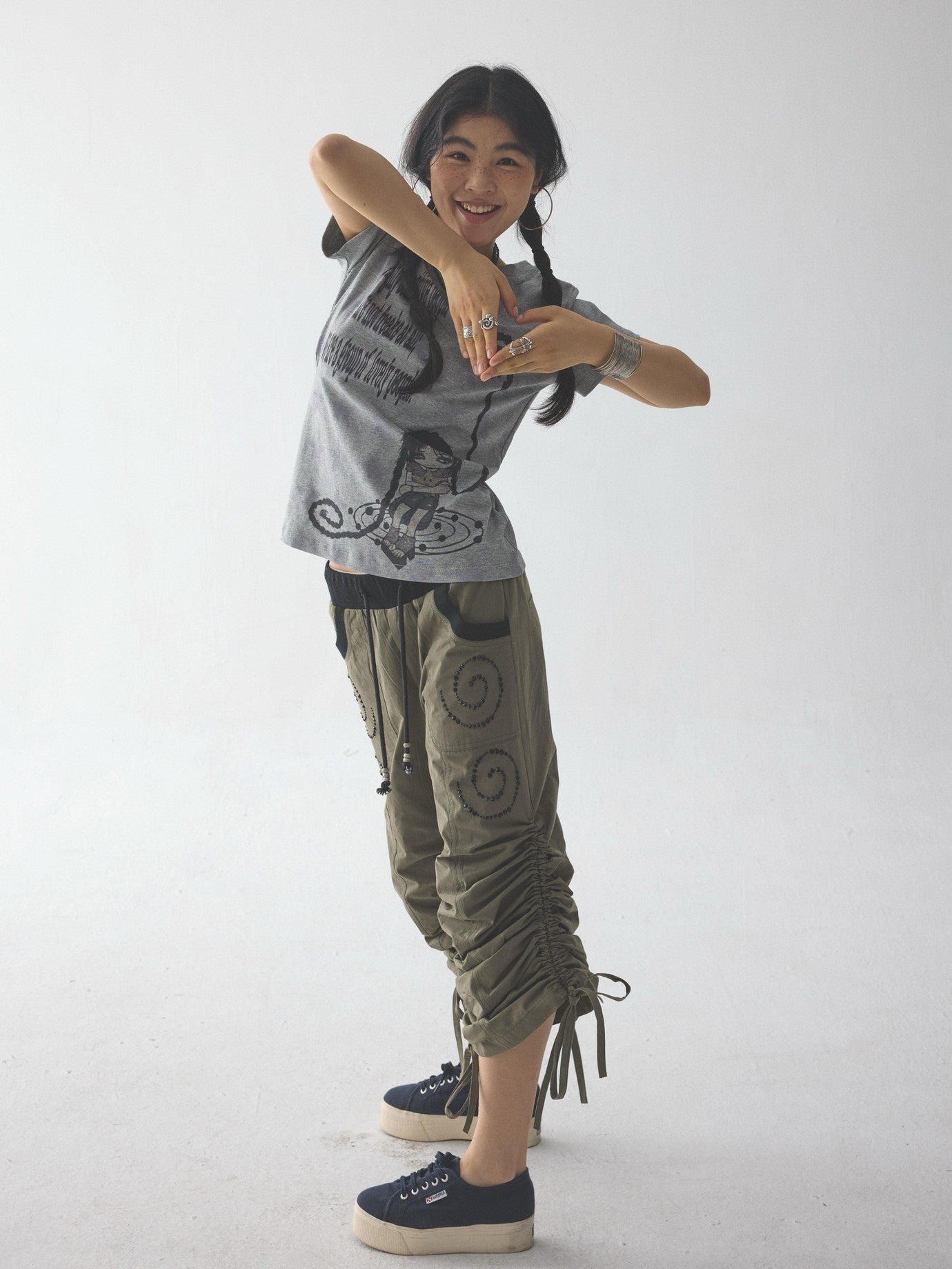 in two twos Rolled Hem Comic Star Print Women&