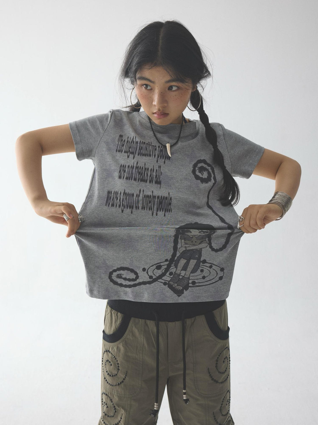 in two twos Rolled Hem Comic Star Print Women&