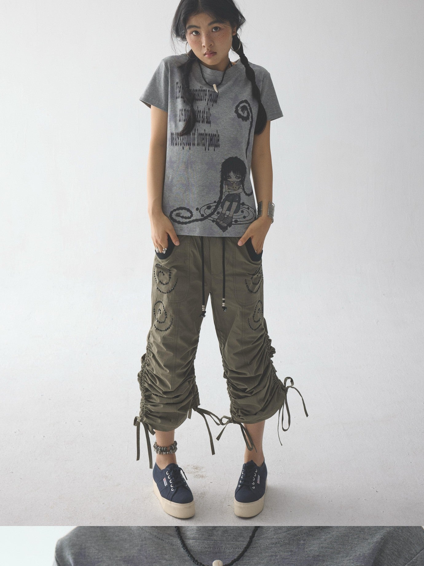 in two twos Rolled Hem Comic Star Print Women&