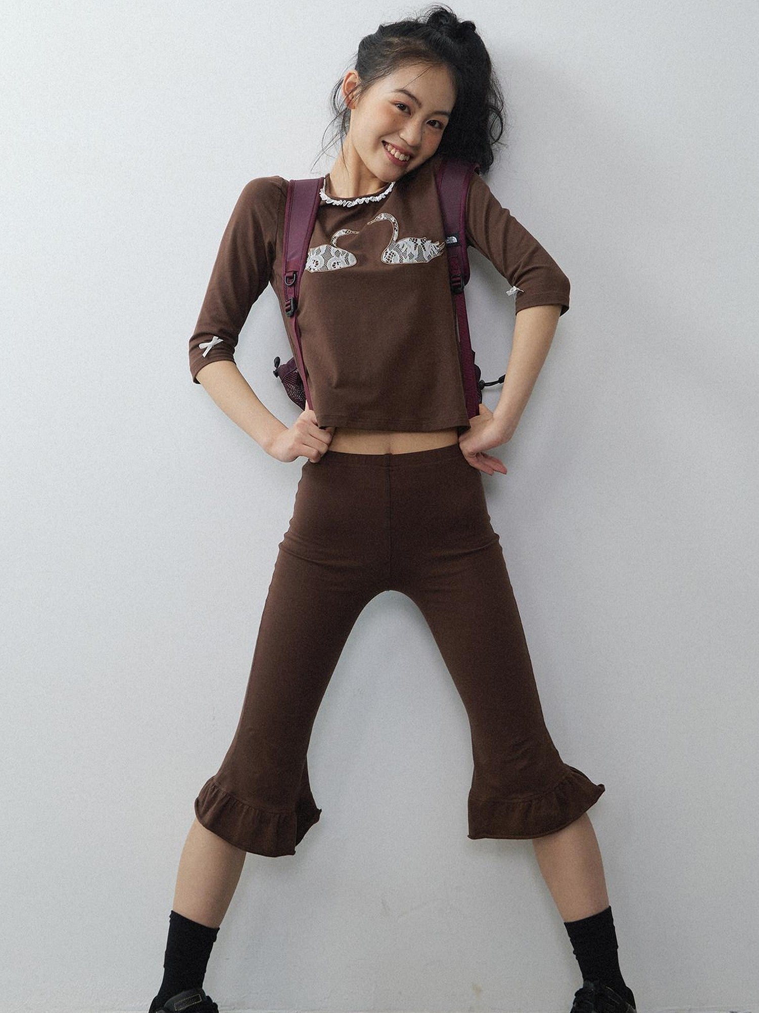 in two twos Vintage Lace Floral Slim Fit Women&