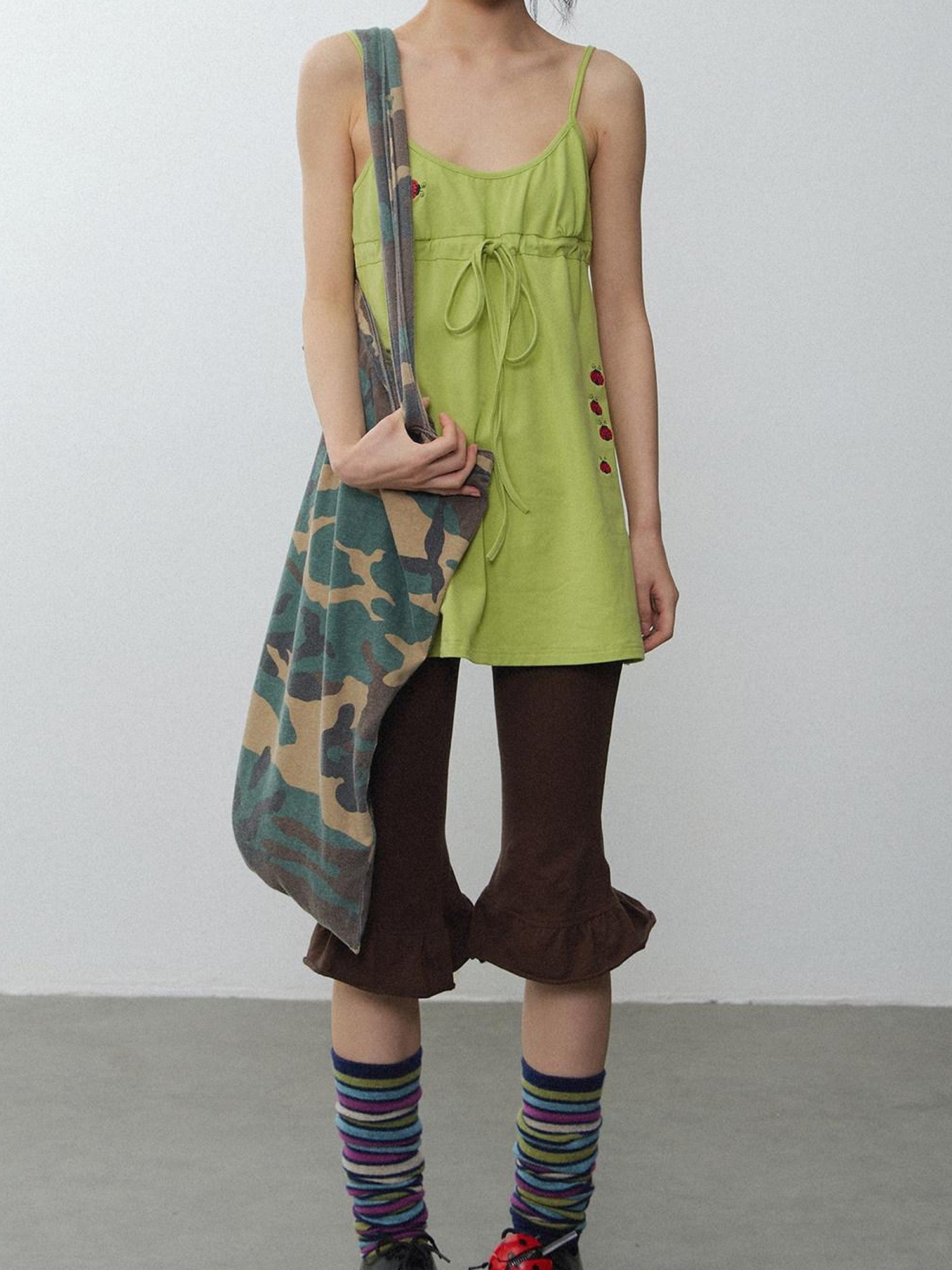 in two twos Vintage Ladybug Embroidered Layered Slip Style Women&