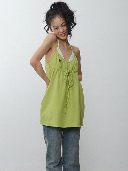 in two twos Vintage Ladybug Embroidered Layered Slip Style Women&