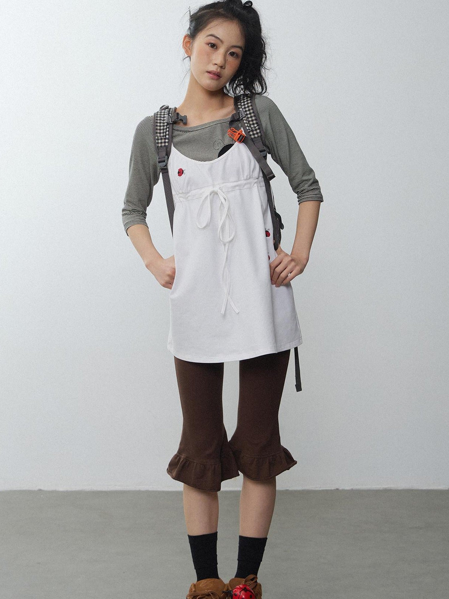 in two twos Vintage Ladybug Embroidered Layered Slip Style Women&