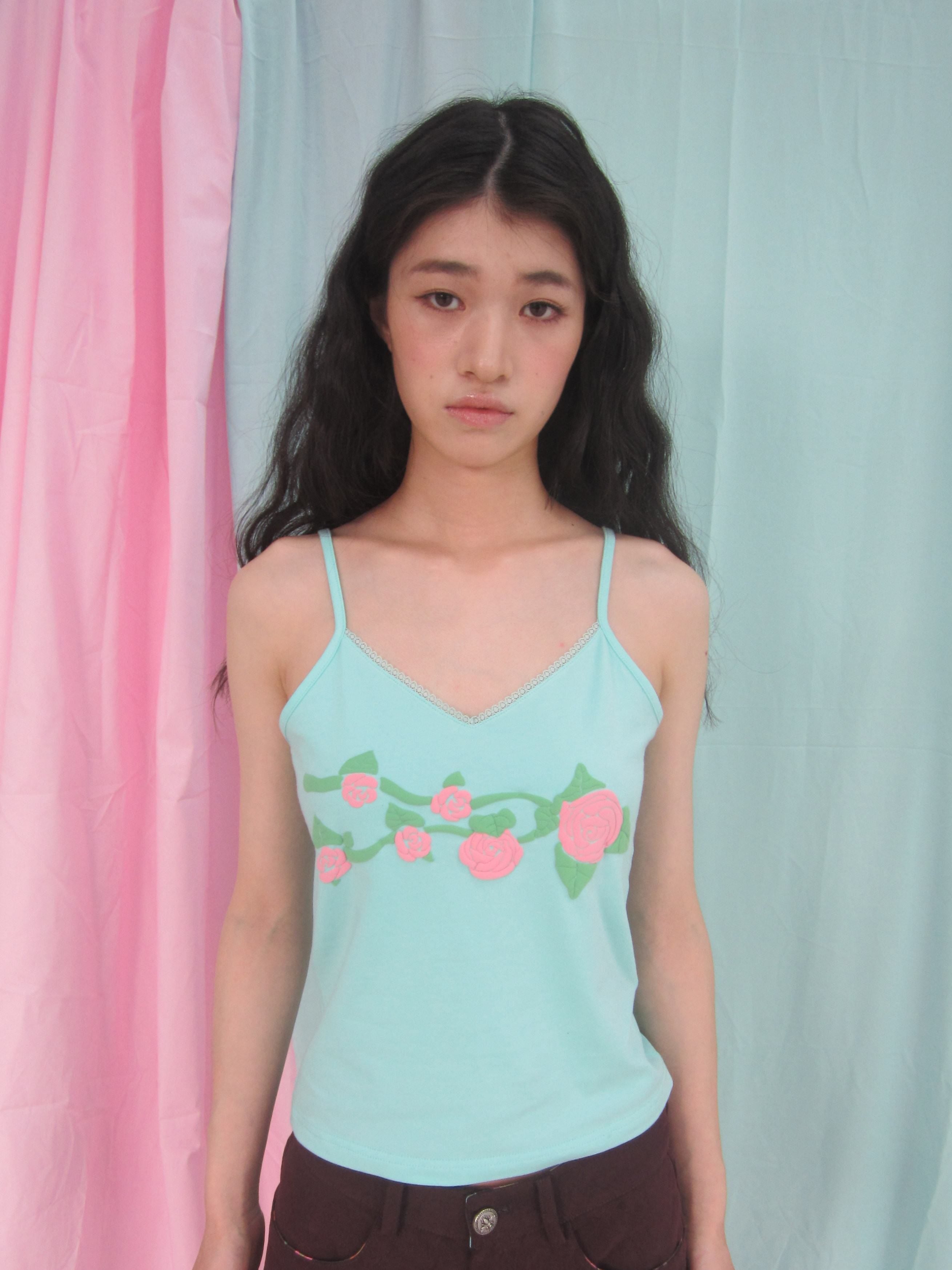 in_two_twos_Vintage_Mint_Floral_Tiered_Ruffle_V-neck_Women&