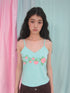 in_two_twos_Vintage_Mint_Floral_Tiered_Ruffle_V-neck_Women&