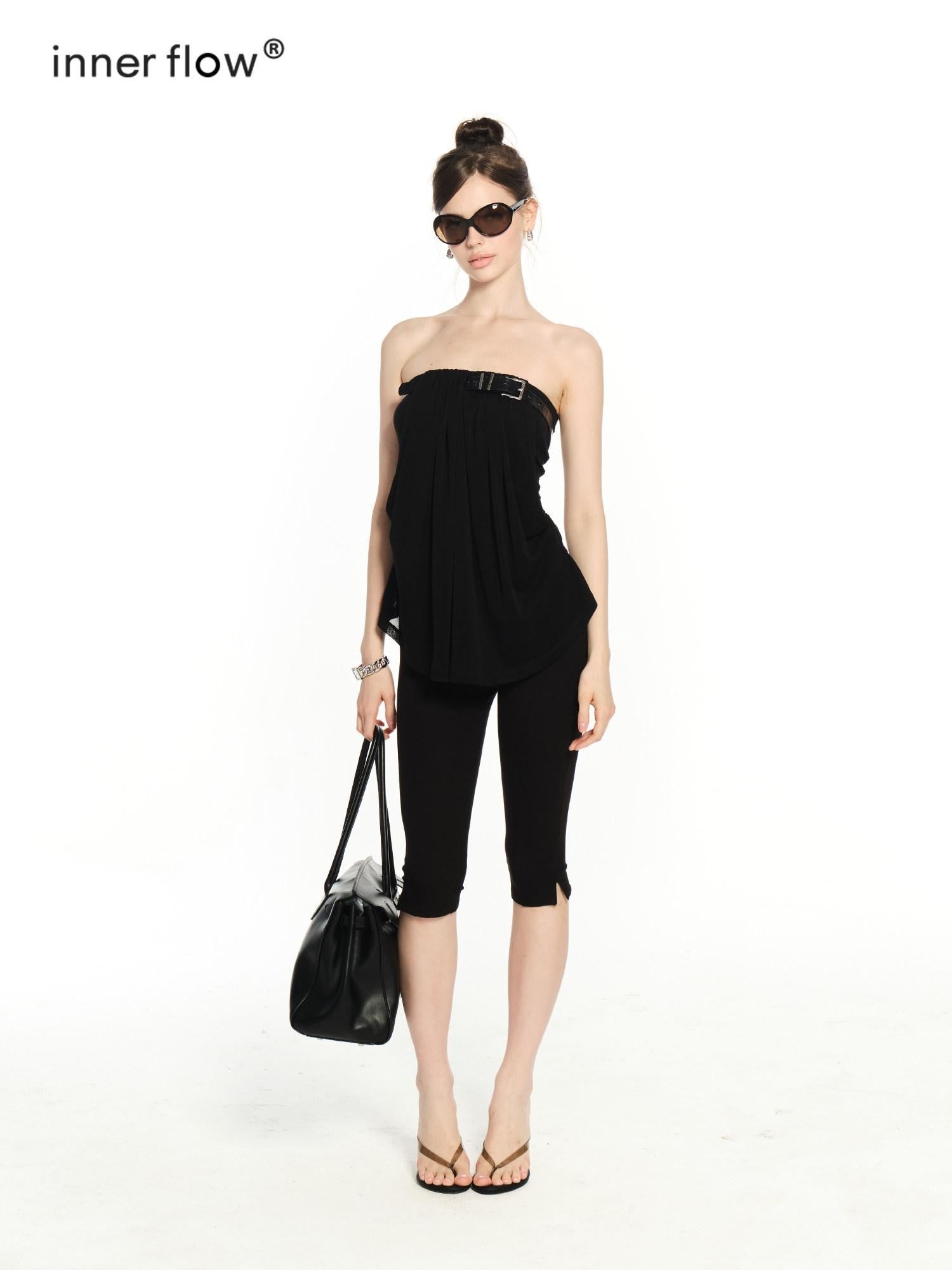 innerflow Black Belted Backless Comfortable Slimming Women&