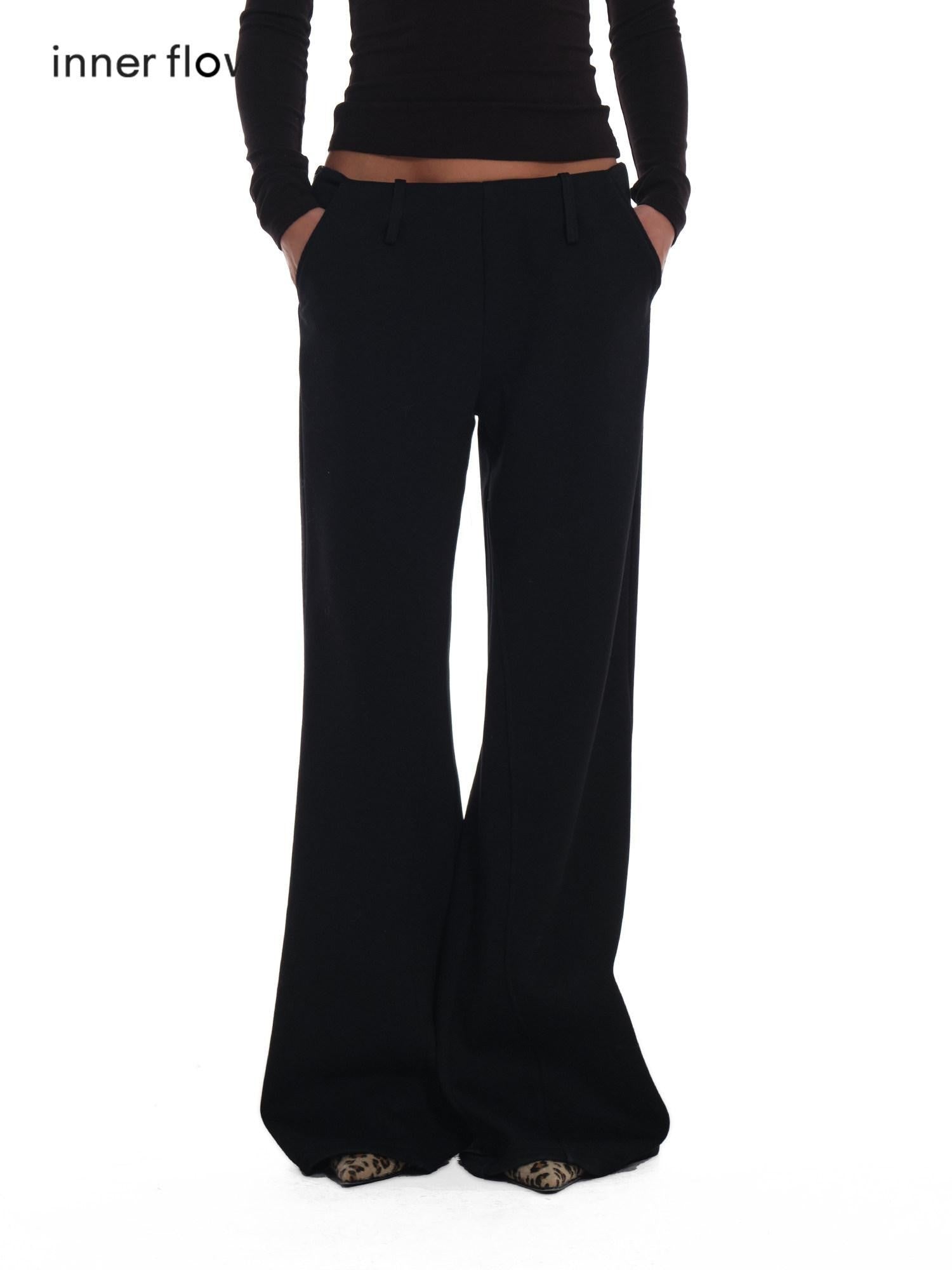 innerflow Black Fleece Lined Drapey Natural Waist Women&