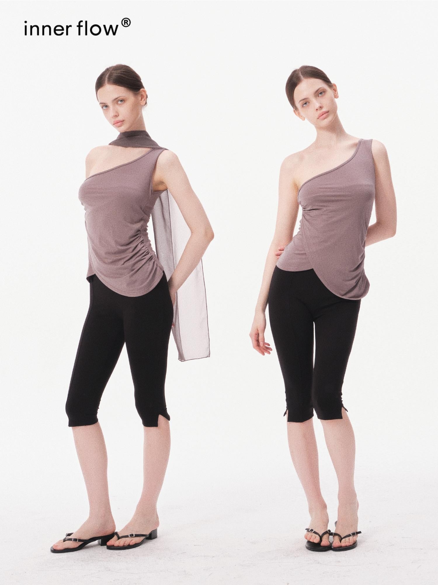 innerflow Black Yoga Slim Fit Natural Waist Women&
