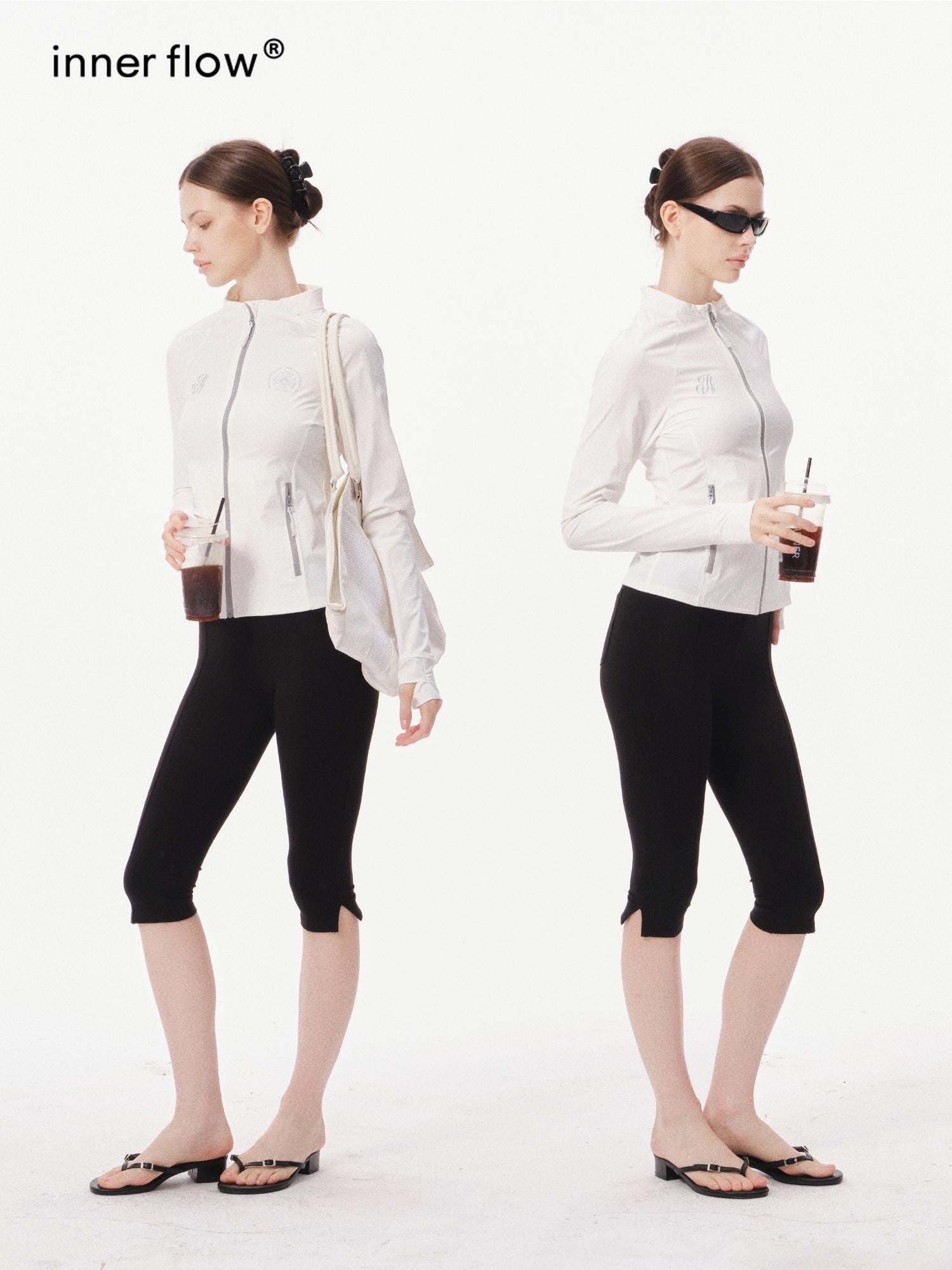 innerflow Black Yoga Slim Fit Natural Waist Women&