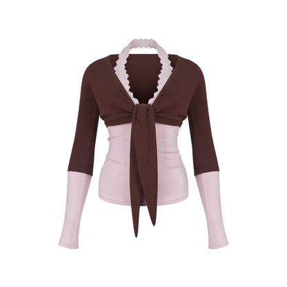 innerflow_Blush_Brown_Colorblock_Lace_Tie_Layered_Women&