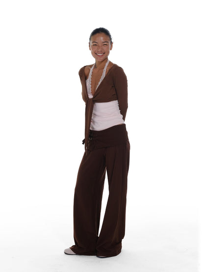 innerflow Blush Brown Colorblock Lace Tie Layered Women&