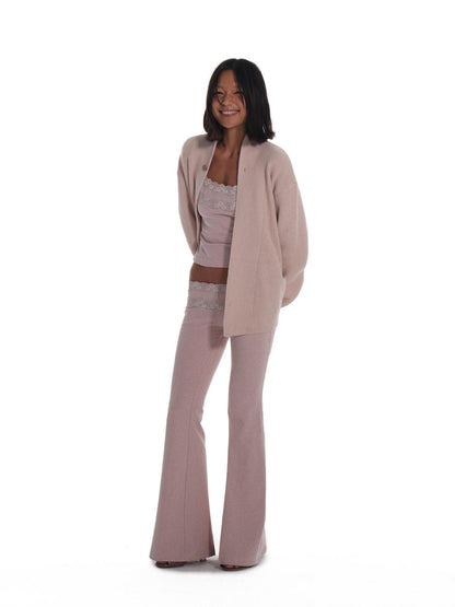 innerflow Blush Pink Lace Camisole Low Waist Flared Women&