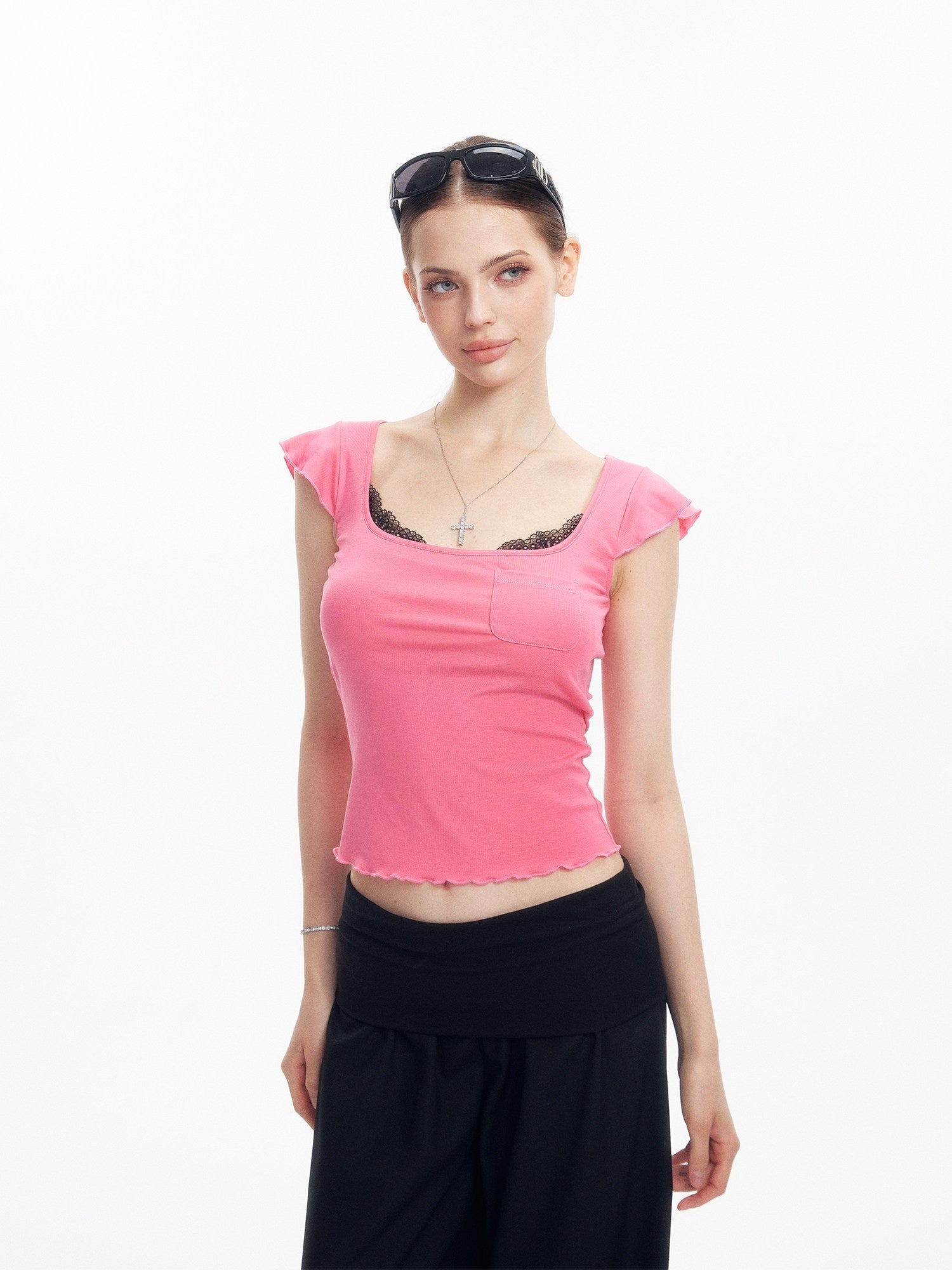 innerflow_Bright_Lace_Panel_Square_Neck_Padded_Flutter_Sleeve_Women&