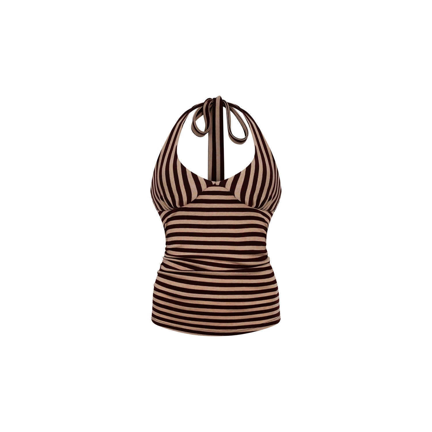 innerflow_Brown_Pink_Striped_Studded_Low_Round_Neck_Women&