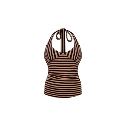 innerflow_Brown_Pink_Striped_Studded_Low_Round_Neck_Women&