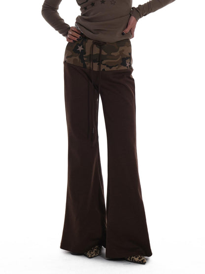 innerflow Camo Panel Drawstring Elastic Waist Women&