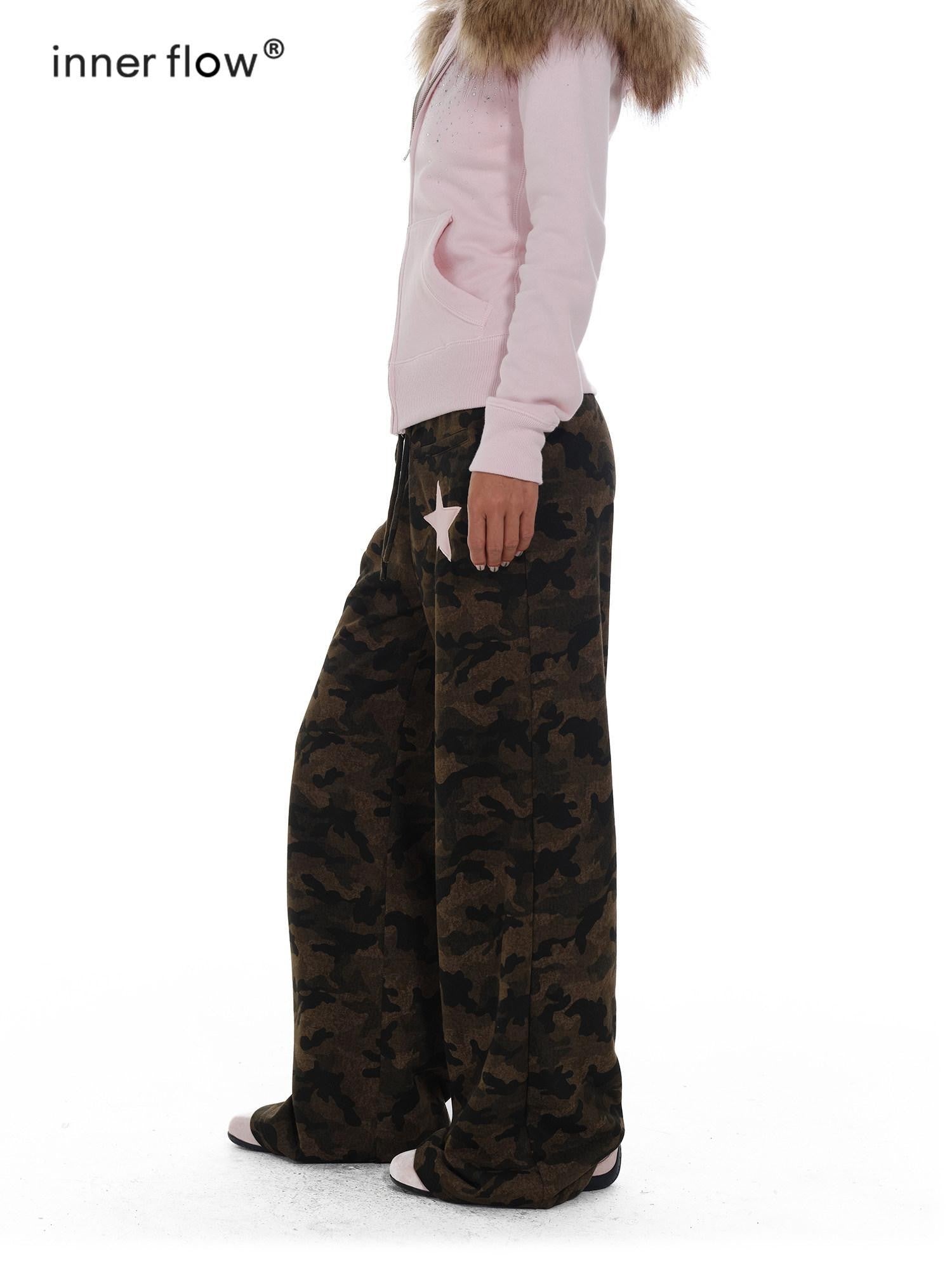 innerflow Camouflage Contrast Star Applique Women&