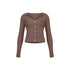innerflow_Chestnut_Cropped_Hooded_Button_Cardigan_Women&