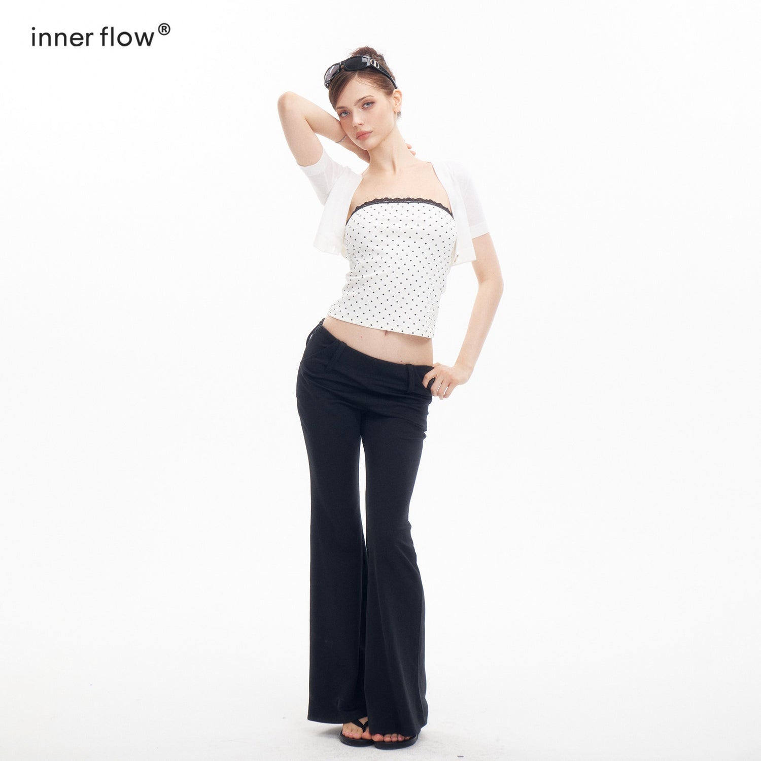 innerflow_Colorblock_Lace_Layered_V-neck_Women&
