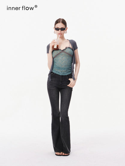 innerflow Dark Gray Slim Micro Flare Women&