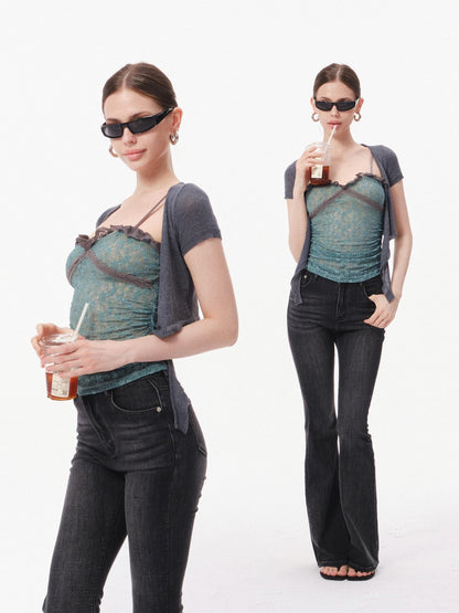 innerflow Dark Gray Slim Micro Flare Women&