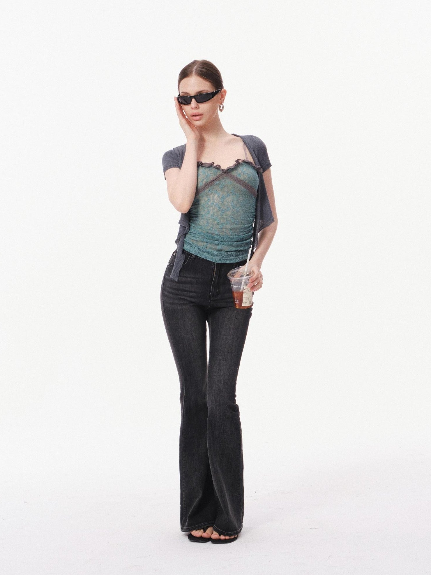 innerflow Dark Gray Slim Micro Flare Women&
